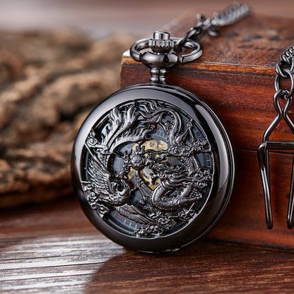 Hollow Relief Mechanical Large Pocket Watch