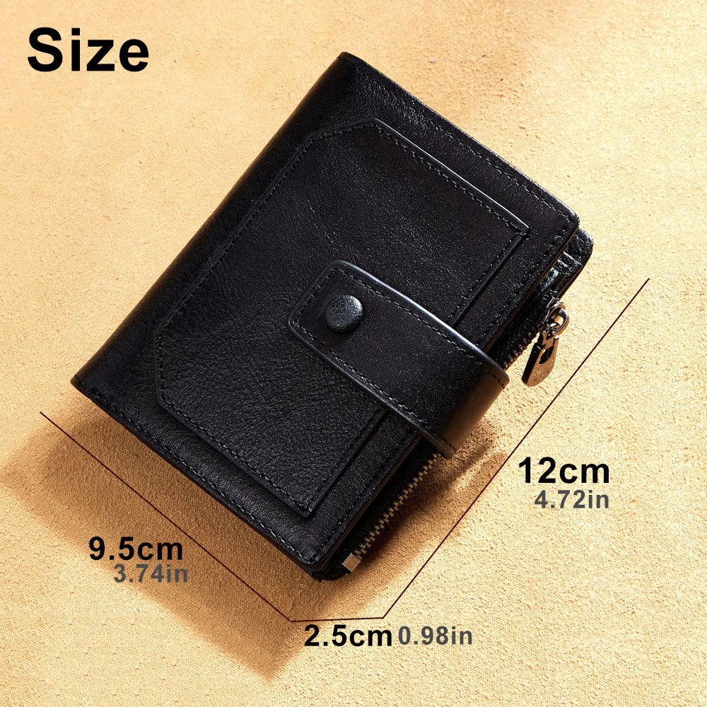 Men's Leather Wallet Three Fold Multi Card Space