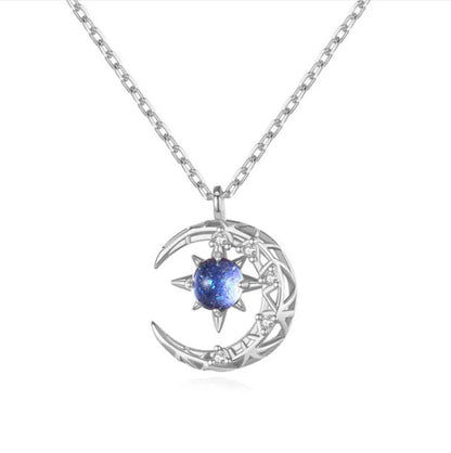 Collier Étoile Et Lune De Style Explosif Tendance Féminine