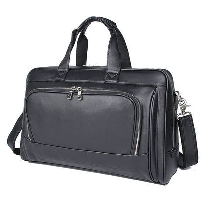 New Leather Business Briefcase First Layer Cowhide Men's Bag Nappa Leather 17 Inch Laptop Bag