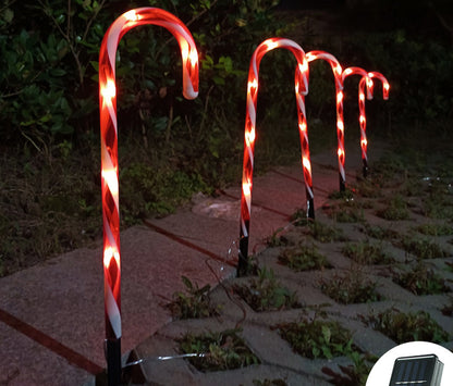 Guirlande lumineuse en canne à énergie solaire, décoration de noël pour la maison