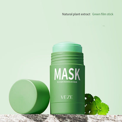 Masque nettoyant solide contrôle de l'huile rétrécit les Pores aux points noirs nettoyage thé vert masque solide boue masque de boue d'aubergine