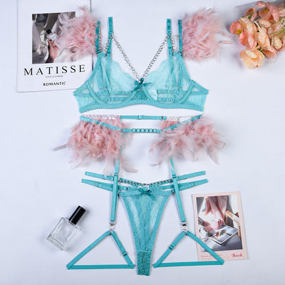 Christma Chains Lace Sexy Lingerie Women Underwear Bra Pa