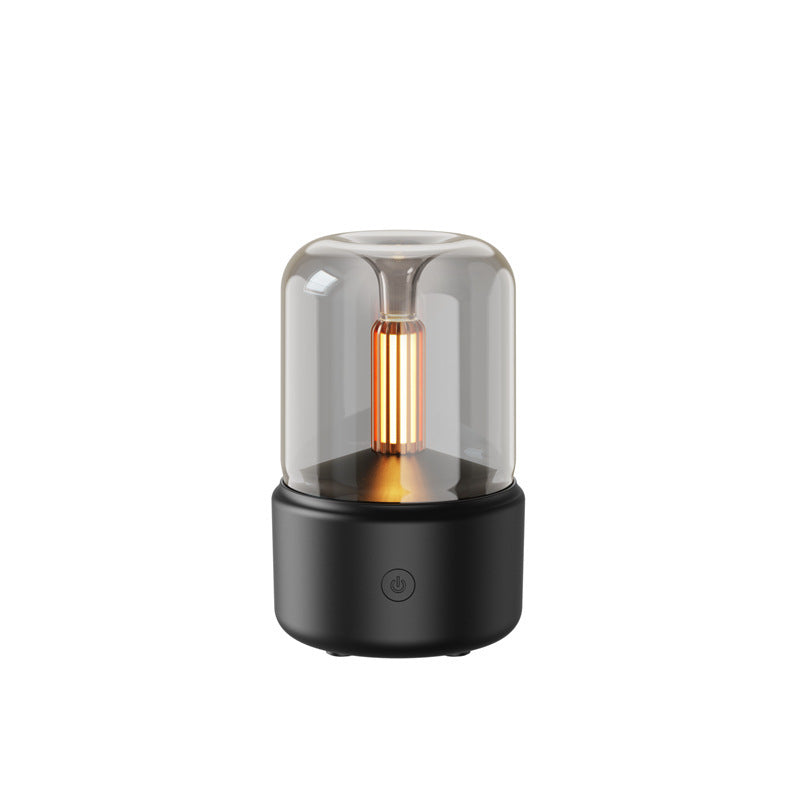 Atmosfärsljusluftfuktare med levande ljus, aromdiffusor, bärbar 120 ml elektrisk USB-luftfuktare, sval dimmaskin, dimmaskin, 8-12 timmar med LED-nattljus