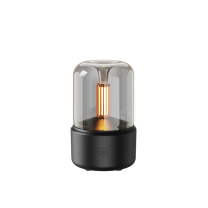 Atmosfärsljusluftfuktare med levande ljus, aromdiffusor, bärbar 120 ml elektrisk USB-luftfuktare, sval dimmaskin, dimmaskin, 8-12 timmar med LED-nattljus