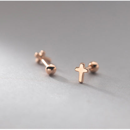 S925 Sterling Silver Stud Cross For Women