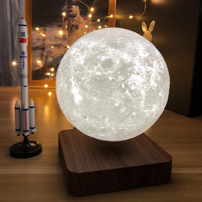 Skräddarsydd Kreativ 3D magnetisk Levitation Moon Light Night Light Roterande led Moon flytande lampa