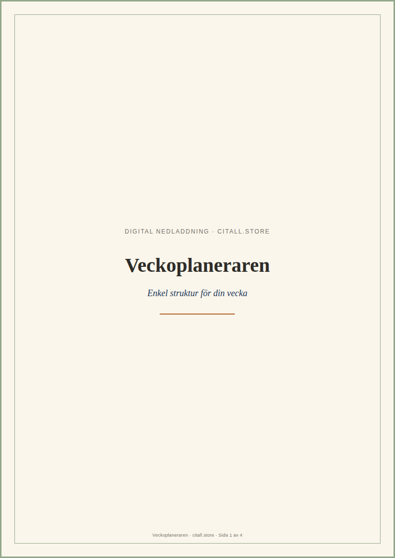 Veckoplaneraren — 49 kr