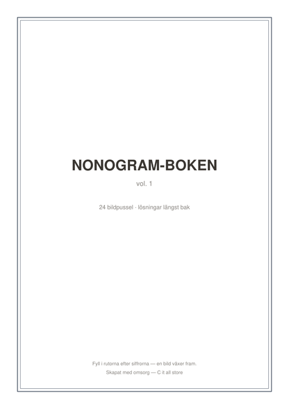 Nonogram-boken vol. 1 — 24 bildpussel med lösningar (printbar PDF)