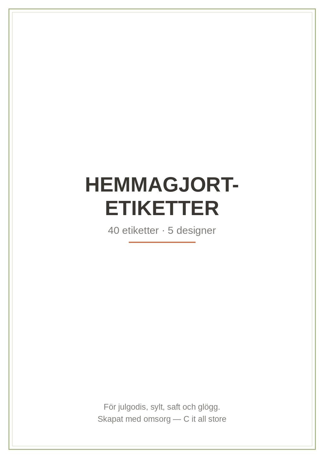 Hemmagjort-etiketter — 40 printbara etiketter för julgodis & sylt (PDF)