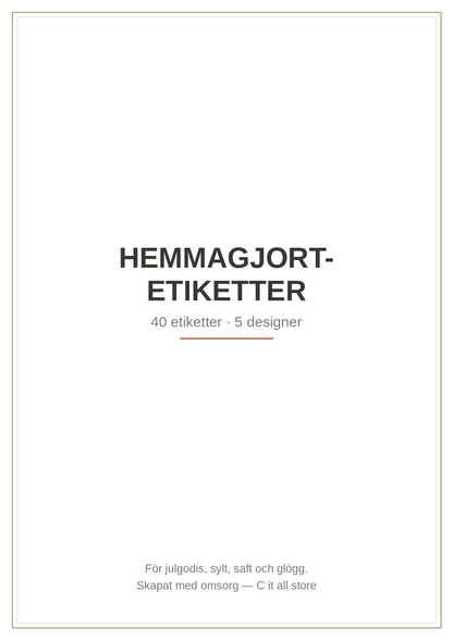 Hemmagjort-etiketter — 40 printbara etiketter för julgodis & sylt (PDF)