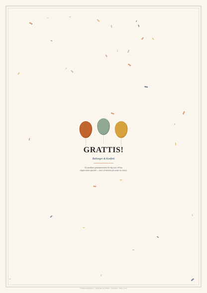 Printbart Grattiskort — Ballonger & Konfetti