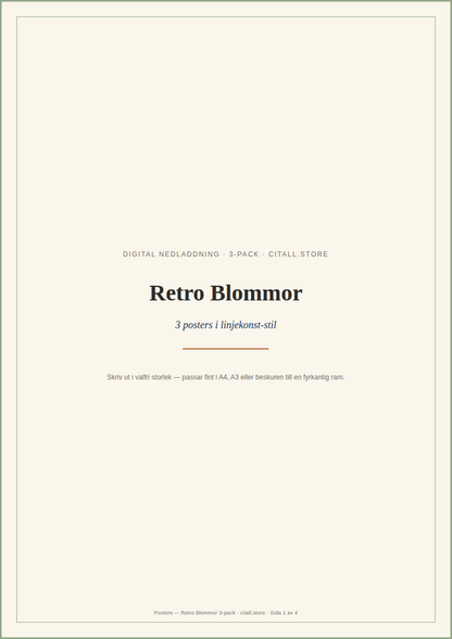Posters — Retro Blommor 3-pack — 149 kr