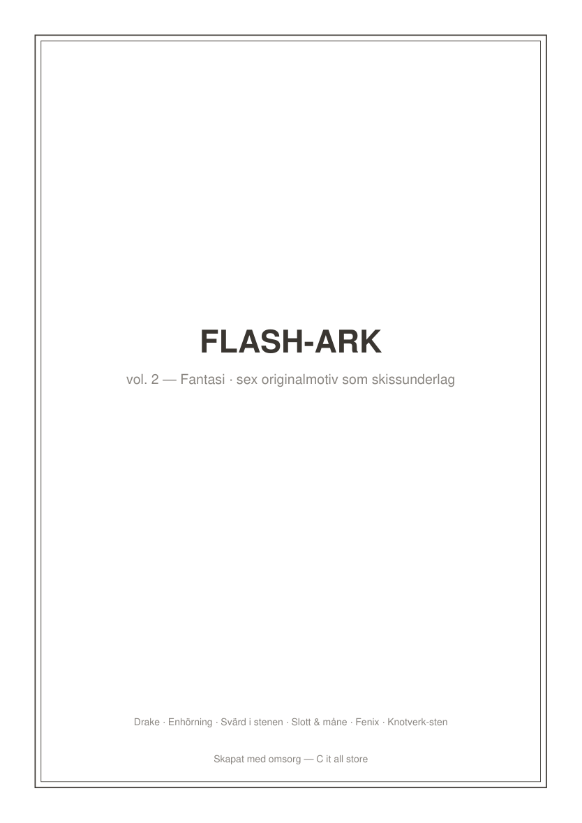 Flash-ark vol. 2 Fantasi — 6 original tatueringsmotiv som skissunderlag (PDF + JPEG)
