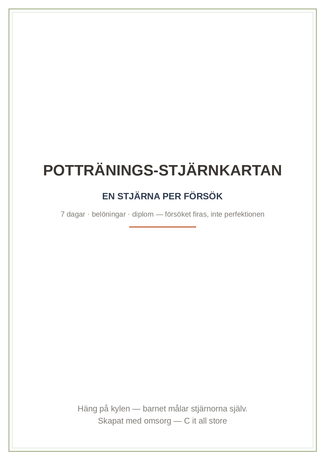 Pottränings-stjärnkarta — 2 veckor, belöningar & diplom (printbar PDF)