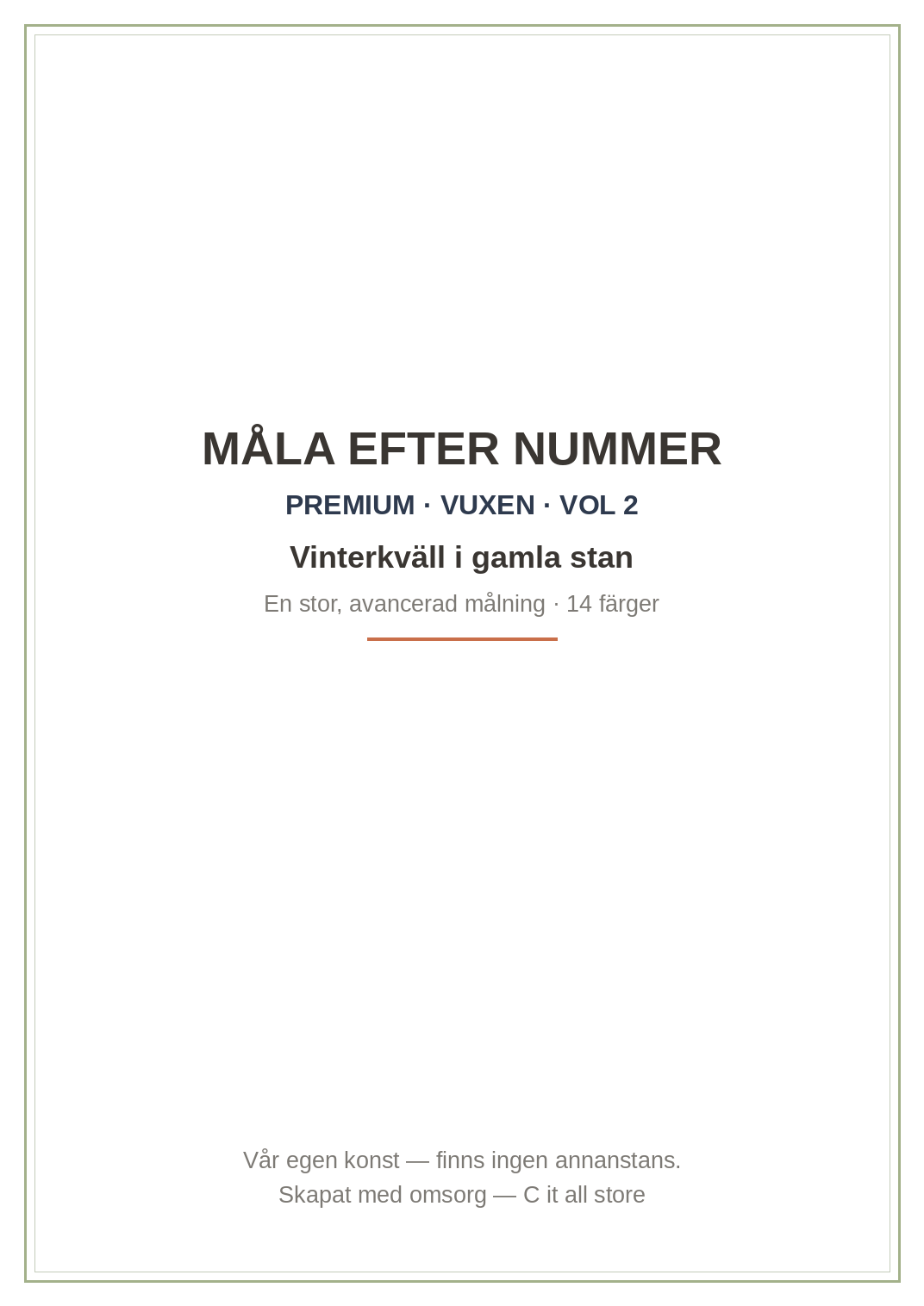Måla efter nummer Premium vol. 2: Vinterkväll i gamla stan — avancerad målning för vuxna (printbar PDF)