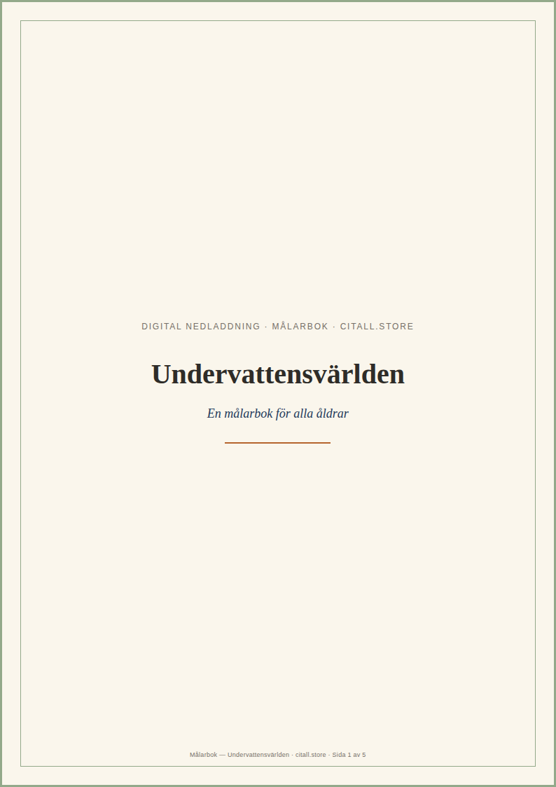 Målarbok — Undervattensvärlden — 59 kr