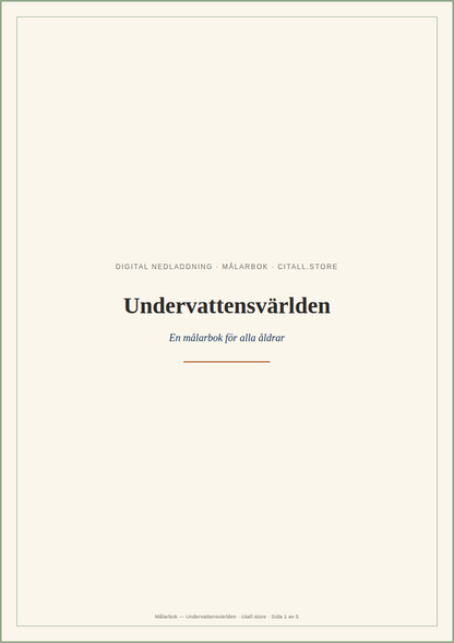 Målarbok — Undervattensvärlden — 59 kr