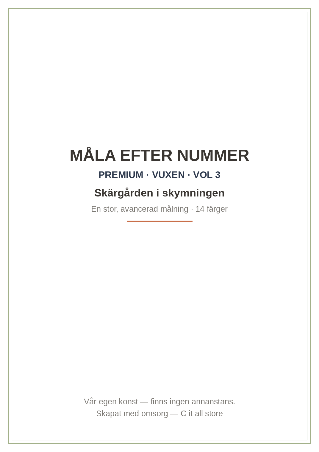 Måla efter nummer Premium vol. 3: Skärgården i skymningen — avancerad målning för vuxna (printbar PDF)