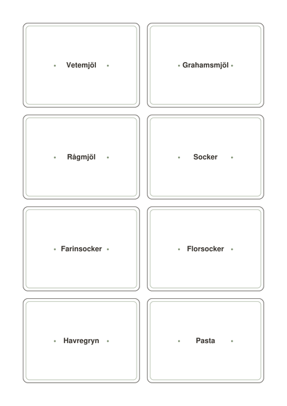 Skafferietiketter — 40 svenska etiketter att skriva ut (printbar PDF)