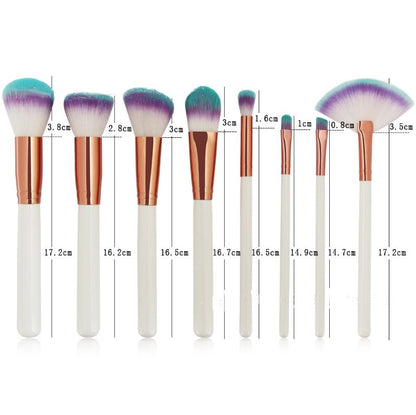 8 makeup brushes