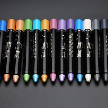 Pearlescent Silkworm Eyeshadow Pen Lasting Waterproof And Not Blooming Shiny Pearlescent Gel Pen 15 Color Eye Shadow Pen