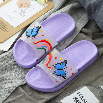 Female Household Butterfly Indoor And Outdoor Home Bathroom Bathing Non-Slip Sandals