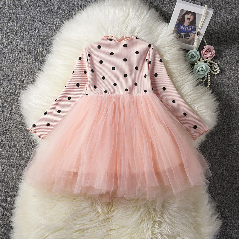 Robes Tutu en dentelle à manches longues pour bébés filles, vêtements de fête de 1er anniversaire pour nouveau-né, tenue décontractée, printemps-hiver