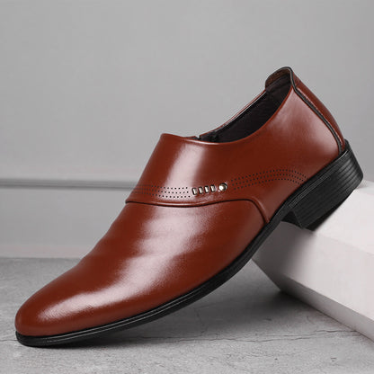 Chaussures décontractées à bout pointu pour hommes, chaussures en cuir pour hommes