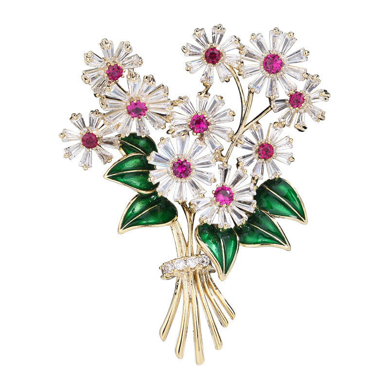 Dripping flower brooch