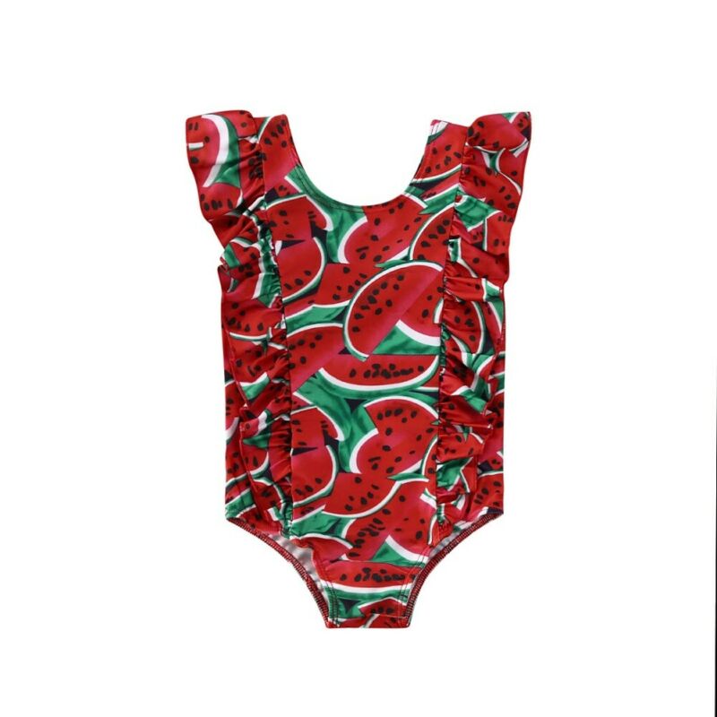 Printed Sleeve One-Piece Swimsuit