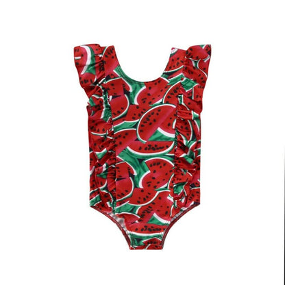 Printed Sleeve One-Piece Swimsuit