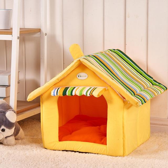 New Fashion Striped Removable Cover Mat Dog House Dog Beds For Small Medium Dogs Pet Products House Pet Beds for Cat