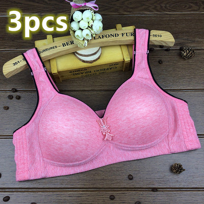 Stor storlek BH Bomull Utan Stålring Sport Bekväm Tunn BH Underkläder Dam