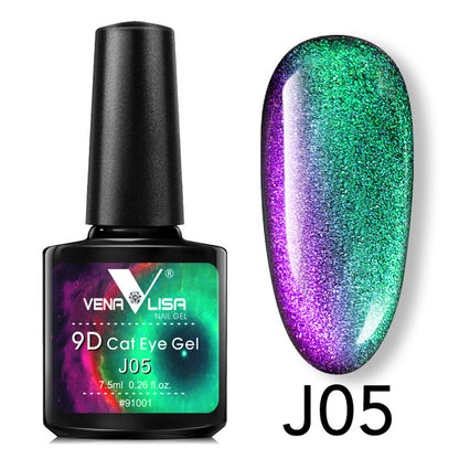 Venalisa 9D Gellack Cat Eye Magic Chameleon Gellack Nagelmanikyr Galaxy Starry Magnetic Multicolor 5ml Nagellack