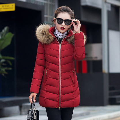 Veste d'hiver femmes mode mince longue coton rembourré veste à capuche parka femme ouate veste d'extérieur manteau d'hiver femmes 