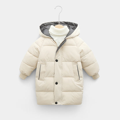 Children's down padded jacket thick mid-length