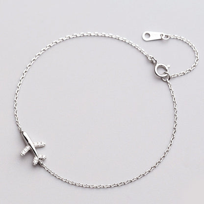 Flygplansarmband Damarmband i 925 Silver med Diamanter