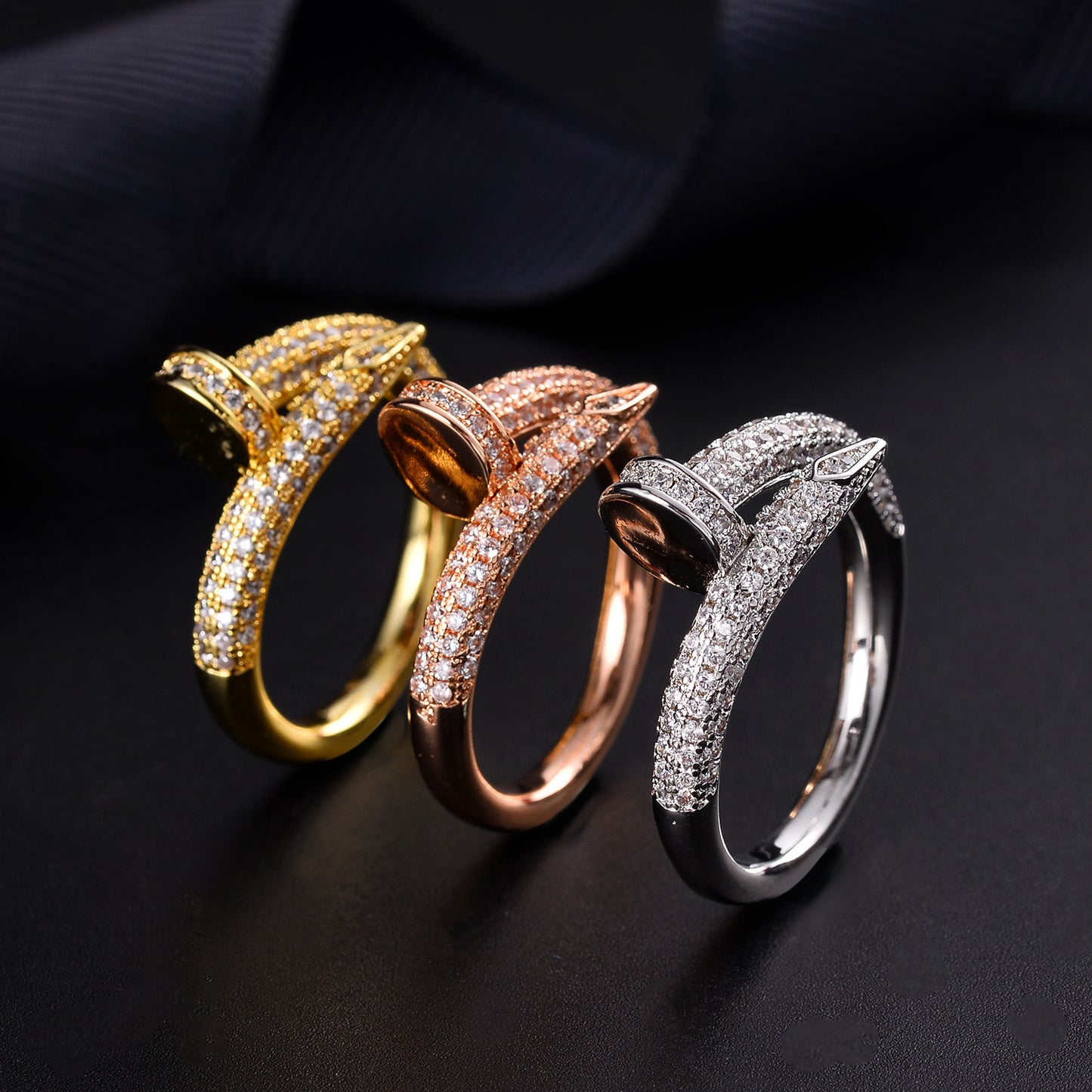 Gold Plating Nail Ring Trend Jewelry