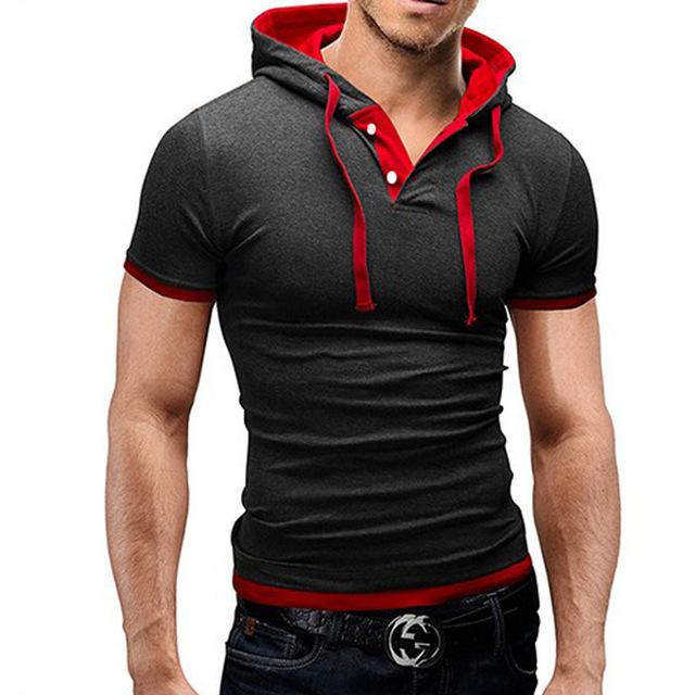 Men Hooded Polo Shirt