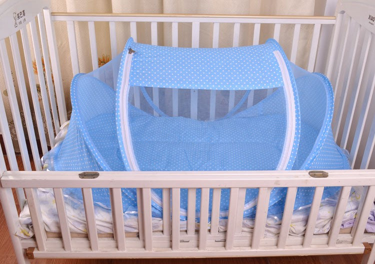 Filet de lit pliable pour bébé avec filet d'oreiller, ensemble de 2 pièces