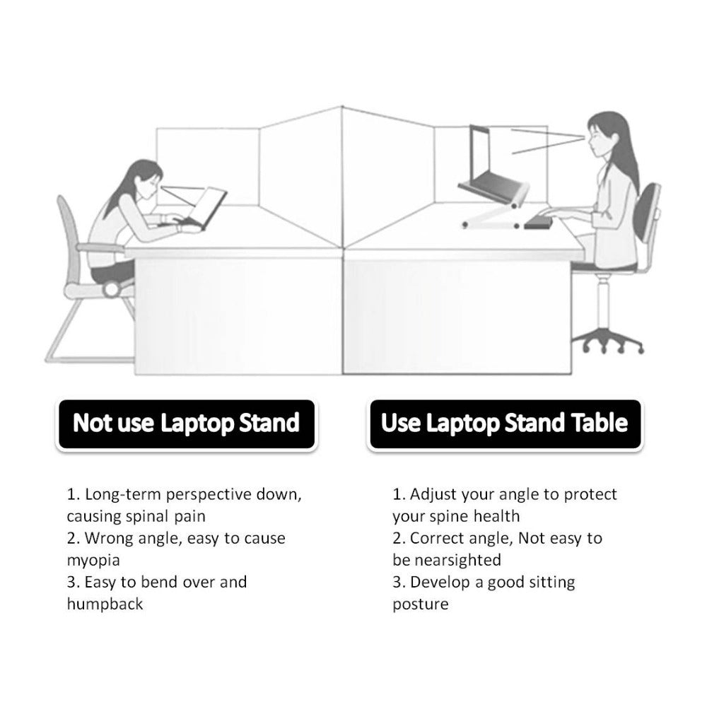 Hopfällbart laptopstativ Ergonomiskt skrivbordsstativ för surfplatta