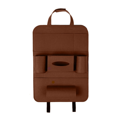 Organisateur de siège arrière de voiture, support de style de voiture, siège multi-poches, rangement en feutre de laine, sac multifonction d'accessoires de véhicule