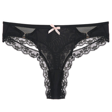 Cross-cut hollow bow panties