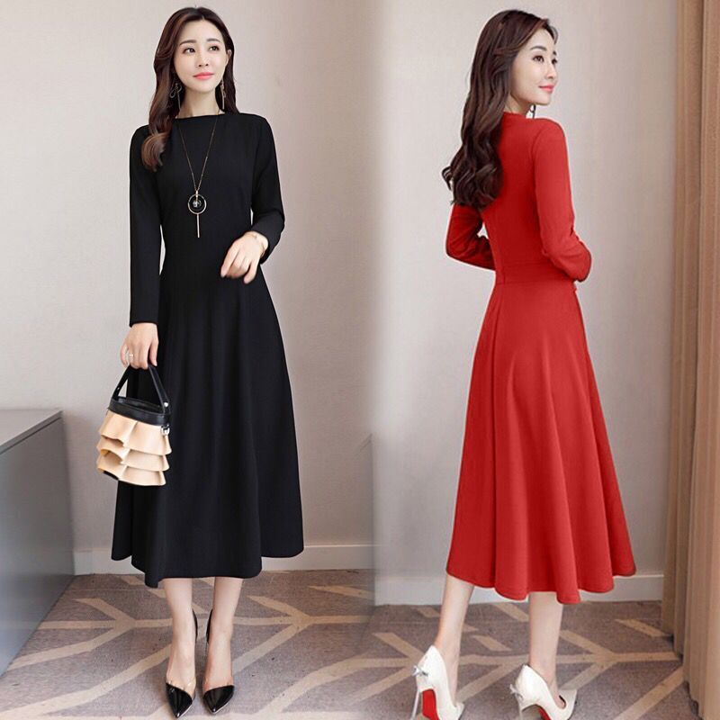 Slim long-sleeved versatile bottom skirt