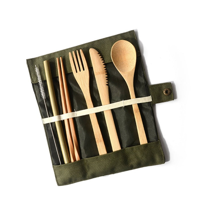 Holiday Travel Bamboo Utensils Set