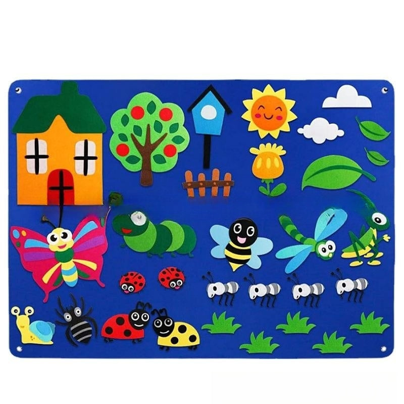 Children's Early Education 3DIY Three-dimensional Felt Game Pack Story Board Learning Board Printing Dinosaur Animal