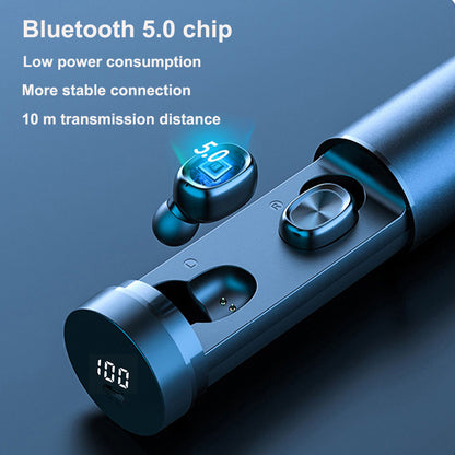 Bluetooth-hörlurar 5.0 trådlösa 8D HIFI Sportmikrofon-hörlurar med mikrofon och spelmusik