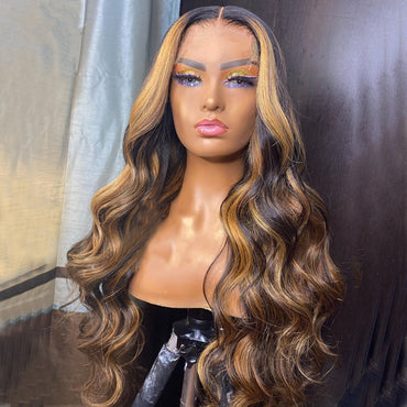 Wig Female Black-Brown Gradient Long Curly Hair