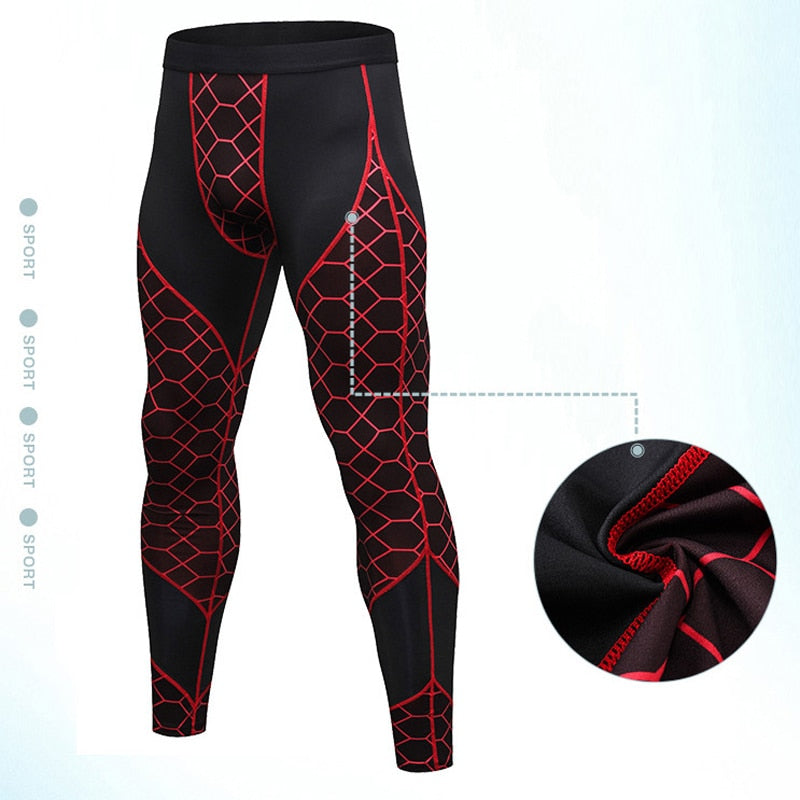 Costumes de jogging pour hommes Compression Run Vêtements de grille Ensemble de sport T-shirt long et pantalon Gym Fitness Collants d'entraînement Vêtements 2pcs Ensembles